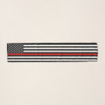 Thin Red Line Flag of the USA Scarf<br><div class="desc">The Thin Red Line is a symbol used by firefighters.</div>
