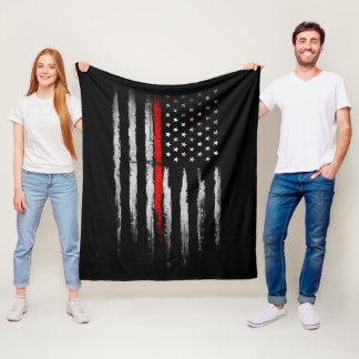 Thin Red Line Fleece Blanket