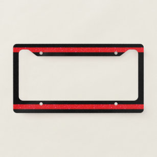 Thin Red Line Glitter License Plate Frame