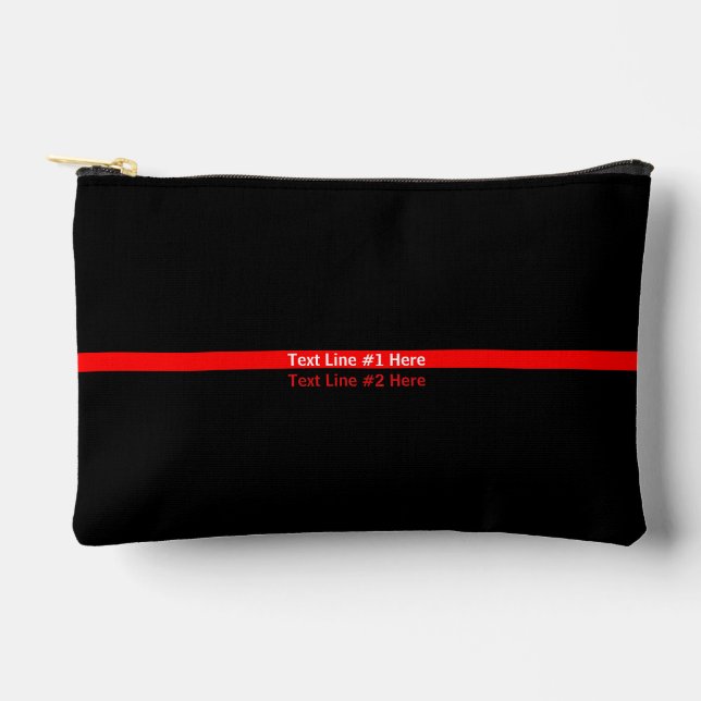 Thin Red Line graphic with text on a Accessory Pouch (Front)