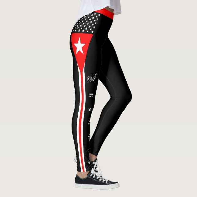 Thin Red Line leggings, America, Fireman Flag Leggings (Right)
