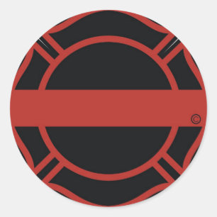 Thin Red Line Maltesse Cross Classic Round Sticker