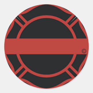 Thin Red Line Maltesse Cross Classic Round Sticker