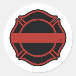 Thin Red Line Maltesse Cross Classic Round Sticker