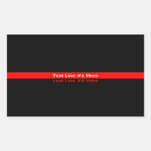 Thin Red Line Memorial Symbolic with text on Sticker