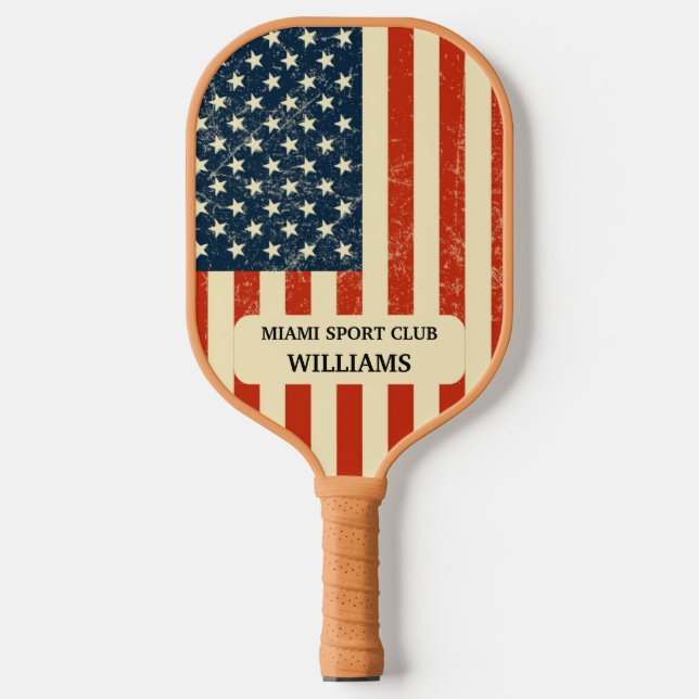 Thin Red Line Personalized Firefighter Monogram  Pickleball Paddle (Front)