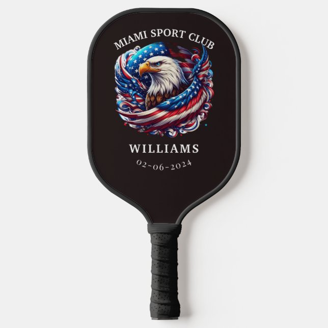 Thin Red Line Personalized Firefighter Monogram  Pickleball Paddle (Front)