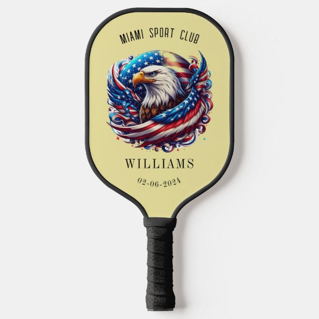 Thin Red Line Personalized Firefighter Monogram  Pickleball Paddle (Front)