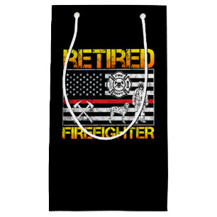 Thin Red Line Retired Firefighter Retirement Small Gift Bag