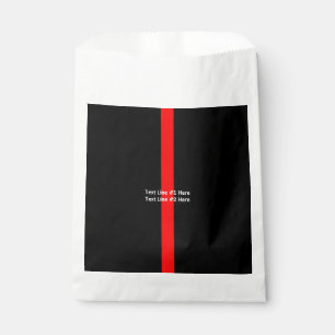 Thin Red Line Symbolic Memorial with text on a Favour Bag