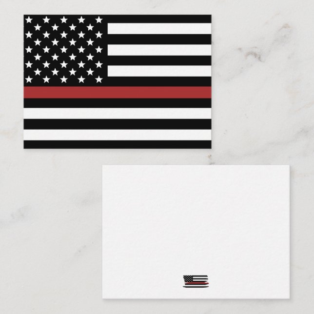 Thin Red Line USA Flag Firefighter Appreciation Card (Front/Back)