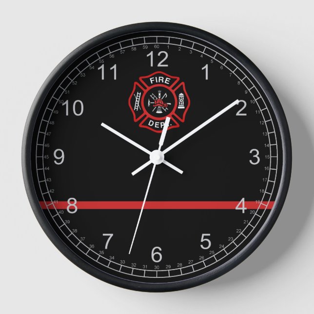 Thin Red Line Wall Clock (Front)