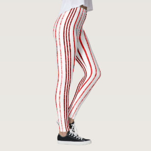Thin Red Speckled Lines Leggings