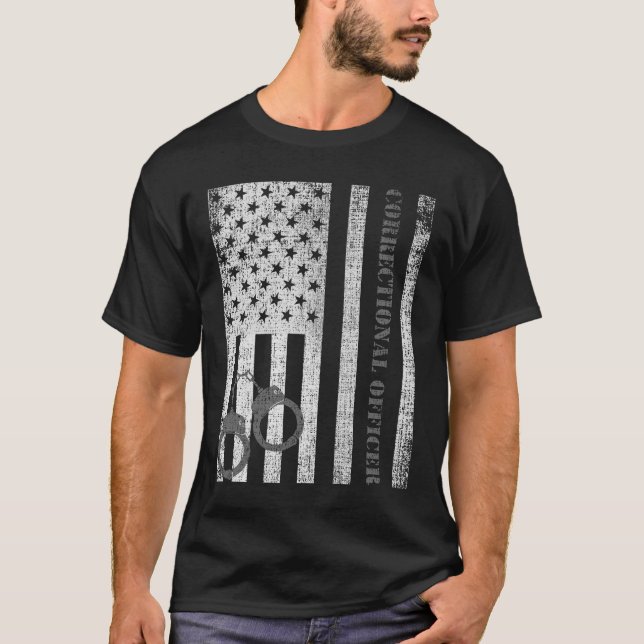 Thin Silver Line Correctional Officer T-Shirt Tee (Front)