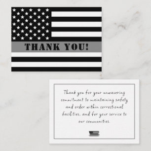 Thin Silver Line Corrections Officer Appreciation Card