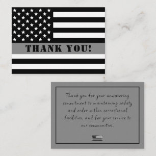 Thin Silver Line Corrections Officer Appreciation Card