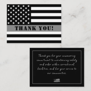 Thin Silver Line Corrections Officer Appreciation Card