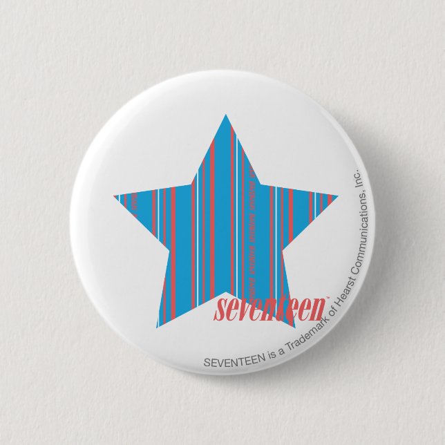 Thin Stripes Aqua 2 Inch Round Button (Front)
