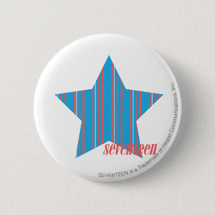 Thin Stripes Aqua 2 Inch Round Button