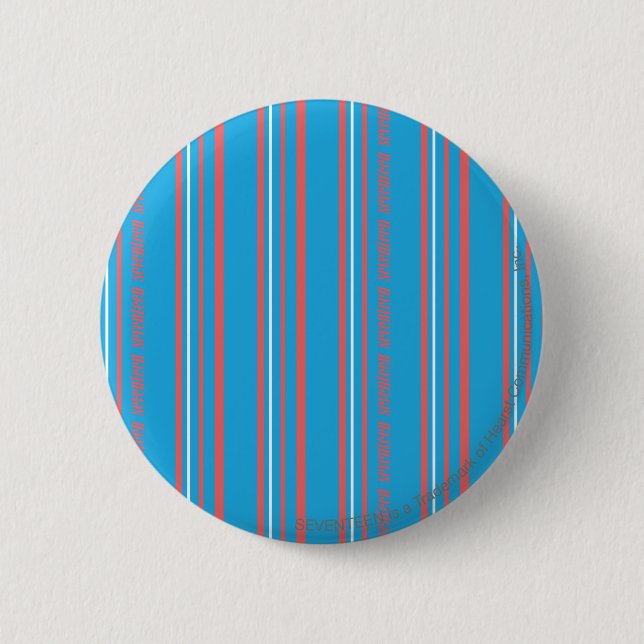 Thin Stripes Aqua 2 Inch Round Button (Front)