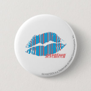 Thin Stripes Aqua 2 Inch Round Button