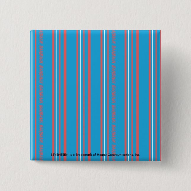 Thin Stripes Aqua 2 Inch Square Button (Front)