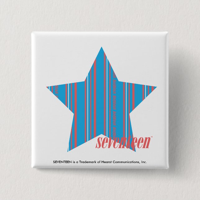 Thin Stripes Aqua 2 Inch Square Button (Front)