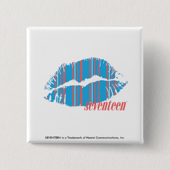 Thin Stripes Aqua 2 Inch Square Button (Front)