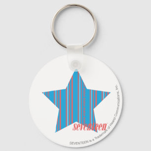 Thin Stripes Aqua 2 Keychain