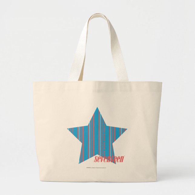 Thin Stripes Aqua 2 Large Tote Bag (Front)