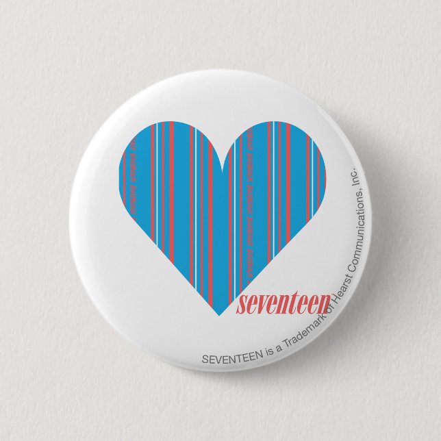 Thin Stripes Aqua 3 2 Inch Round Button (Front)