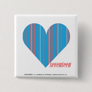 Thin Stripes Aqua 3 2 Inch Square Button