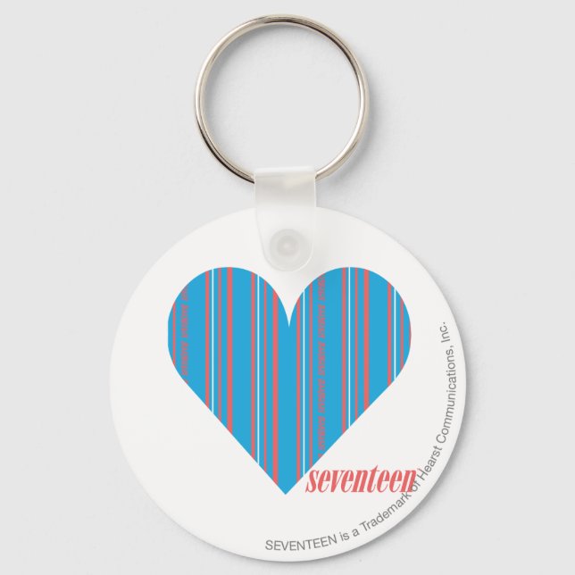 Thin Stripes Aqua 3 Keychain (Front)