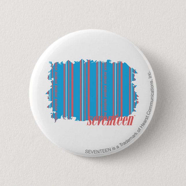 Thin Stripes Aqua 4 2 Inch Round Button (Front)