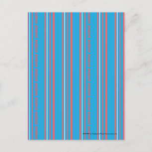 Thin Stripes Aqua Postcard
