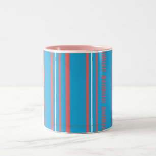 Thin Stripes Aqua Two-Tone Coffee Mug
