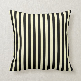 Thin Stripes - Black and Cream Throw Pillow