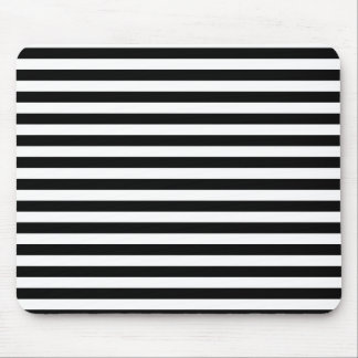 Thin Stripes - Black and White Mouse Pad