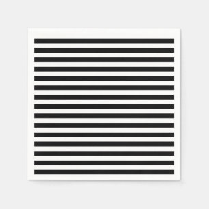 Thin Stripes - Black and White Napkin