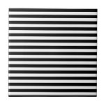 Thin Stripes - Black and White Tile<br><div class="desc">Stripes are real classics! They are one of the eternal patterns you can use for any kind of product. These white and black stripes are just one of the many options available in my collection of stripes in various colour combinations and stripe patterns. If you want to get a striped...</div>