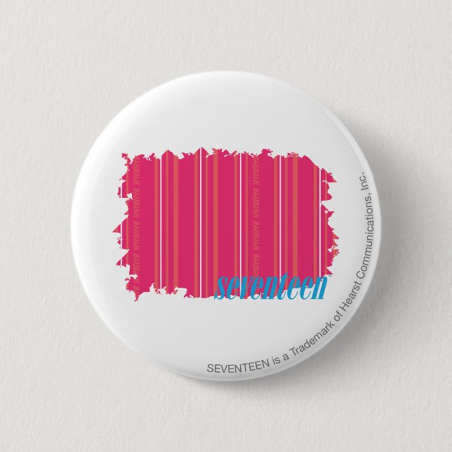 Thin Stripes Magenta 2 Inch Round Button (Front)