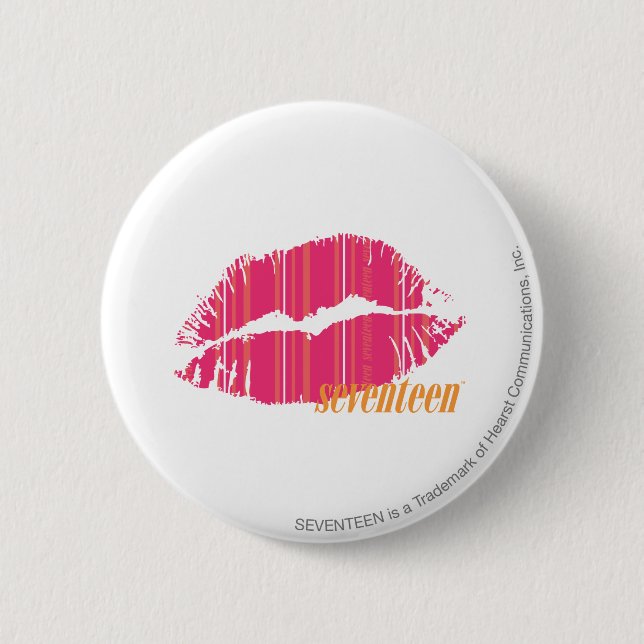Thin Stripes Magenta 2 Inch Round Button (Front)