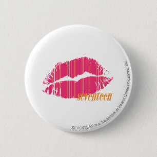Thin Stripes Magenta 2 Inch Round Button
