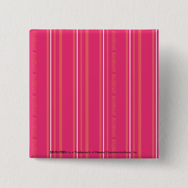 Thin Stripes Magenta 2 Inch Square Button (Front)