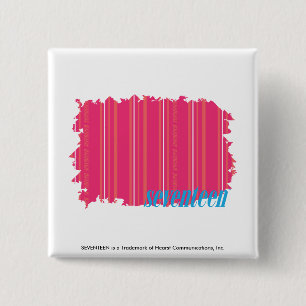 Thin Stripes Magenta 2 Inch Square Button