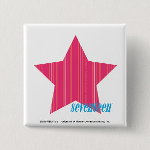 Thin Stripes Magenta 3 2 Inch Square Button