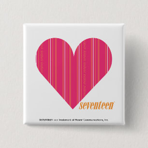 Thin Stripes Magenta 4 2 Inch Square Button