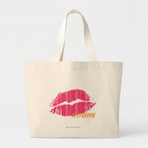 Thin Stripes Magenta Large Tote Bag