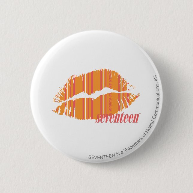 Thin Stripes Orange 2 Inch Round Button (Front)