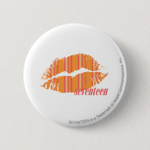 Thin Stripes Orange 2 Inch Round Button